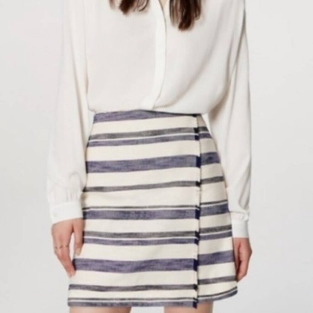 Loft Wrap Skirt Fringe 100% Cotton Mini
